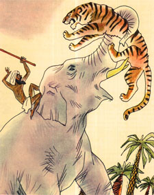 "Как слон спас хозяина от тигра" (Б.Житков) - слушать рассказ
