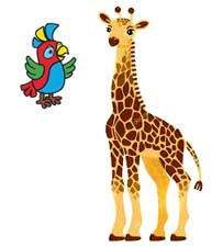 Сказка на ночь про попугая и жирафа. Читать и слушать