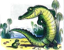 "Сказка о знаменитом крокодиле и не менее знаменитом лягушонке" Пляцковский ("Солнышко на память"). Слушать